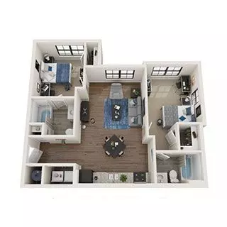 2 BR / 2 BA-2.2